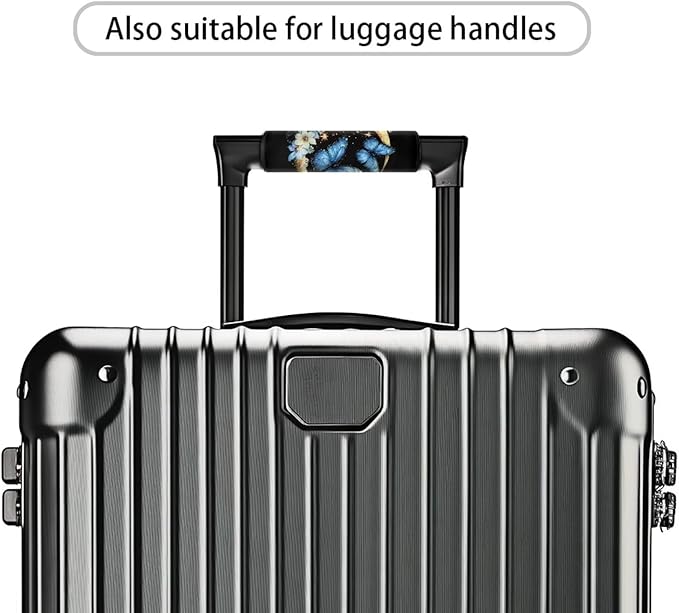 BIGCARJOB Moon Butterfly Luggage Handle Wrap for Suitcase,2 Pcs Personalized Door Handle Protector Covers Luggage Handle Wraps Protection Cover for Women