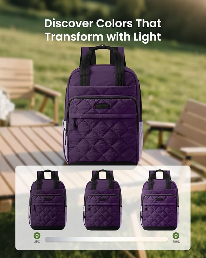 LOVEVOOK Puffer Backpack for Women Fits 15.6 Inch Laptop, Quilted Travel Backpacks Purse with Large Cup Holder, Teacher Computer Work Bags College Shool Bookbag, Puffy Carry On Personal Item Bag