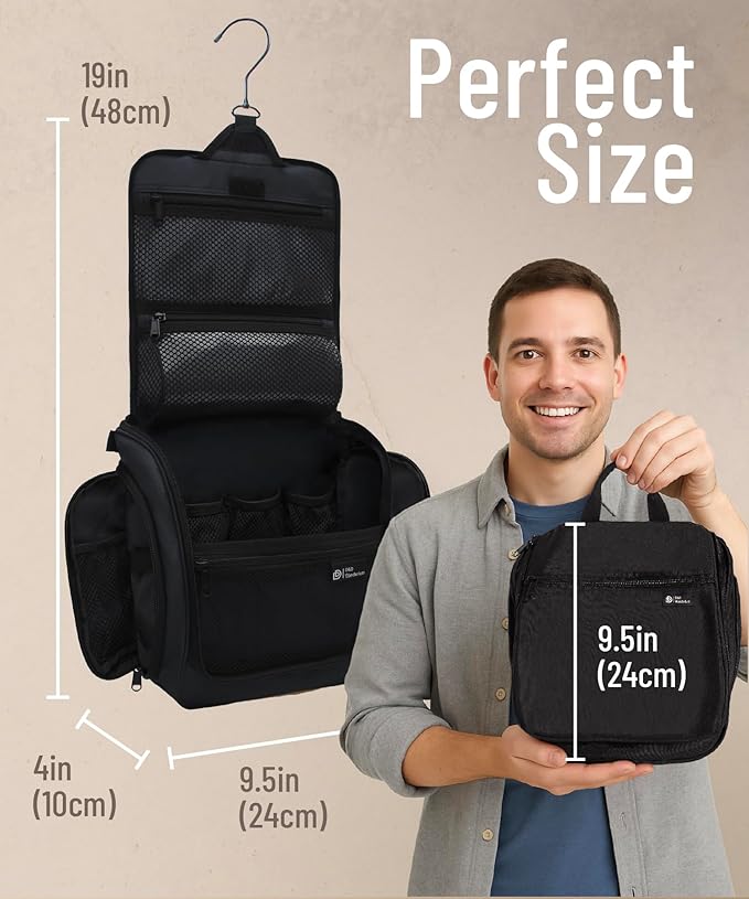 D&D Wanderlust D&D Hanging Travel Toiletry Bag for Men and Women – Cosmetics, Makeup and Toiletries Organizer Kit with 10 Compartments