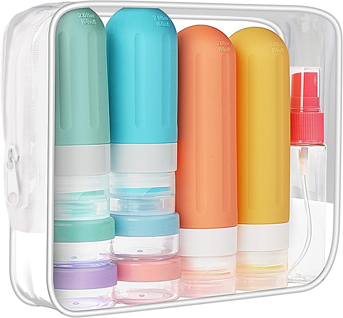 Landisun Travel Bottles for Toiletries 18Pack Toiletry Travel Size Containers Travel-Bottles Accessories TSA Approved Leak Proof Colored