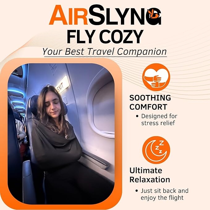 The Slyng Two Pack-Premium Travel Blanket System – Blanket Body Sling for Deep Plane Sleep | Full-Body Support, Breathable, Compact Carry-On Travel Essential for Long Flights and Car Road Trips