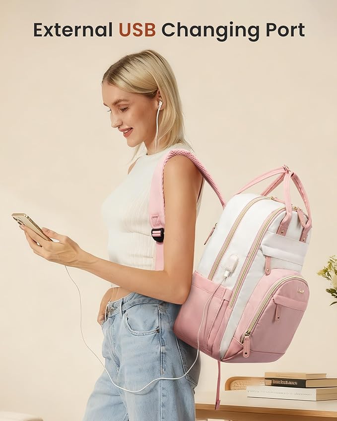 LOVEVOOK Backpack for Women,Laptop Backpack Women,Fits 18 Inch Laptop Computer Bag,Teacher College Backpack Purse,Fashion Waterproof Travel Work Anti-theft Backpack for Traveling on Airplane Daypack