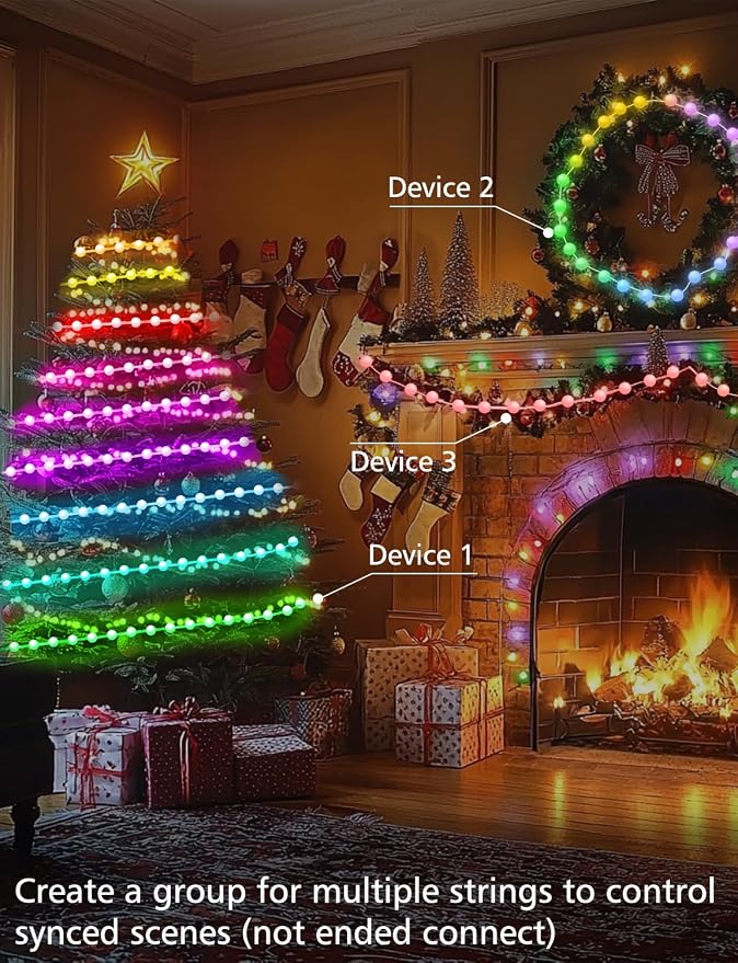 Smart Color Changing Globe String Lights APP Control for Bedroom Christmas | 33Ft 66LED, 16 Million Colors, Remote, Music Sync, Timer, Twinkle Lights for Classroom Dorm Christmas Gift Decor, USB Plug