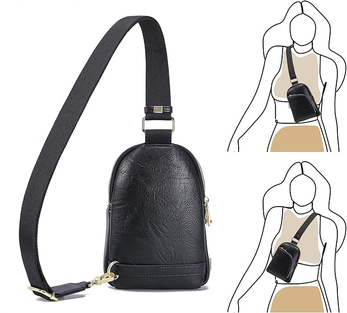 INICAT RFID Blocking Sling Bag, Anti Theft Crossbody Bag for Women, Travel Fanny Pack Style Purse, Vegan Leather