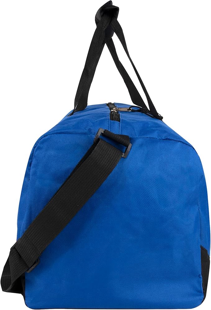 30 Liter, 17 Inch Canvas Duffle Bags for Men and Women – Travel Weekender Overnight Carry-On Shoulder Duffel Tote Bags (Blue)