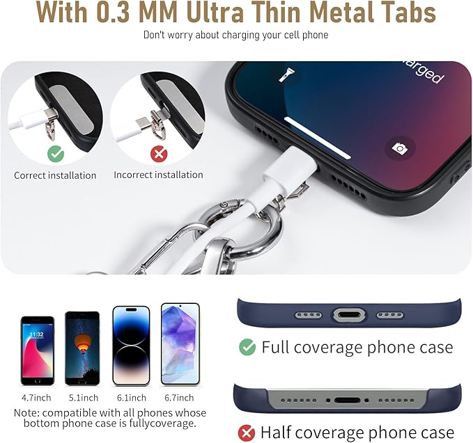 Tiostep Clip and Go Strap for Phone with Wallet Crossbody Phone Lanyard and Detachable Checkered Bag with ID Window and RFID Pouch for Daily Travel.