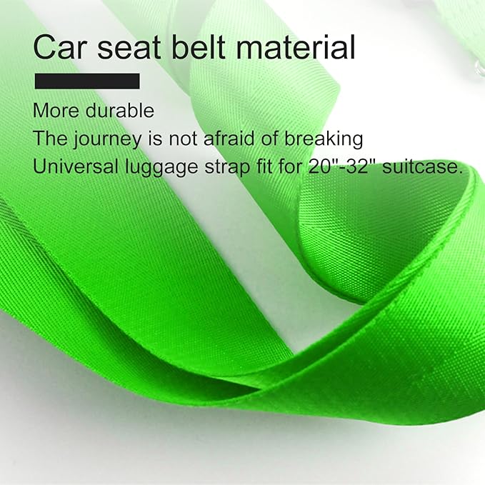 Veki Luggage Straps, TSA Approved Travel Luggage Packing Straps, Buckle Luggage Tags, Suitcase Belt Straps, Cordless Luggage, Add-On Bags, Accessory Buckle Straps and Packing Straps (Green)