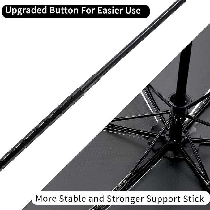 GAOYAING Mini Compact Travel Umbrella with Reflective Safety Stripes, Portable Folding Design with Case