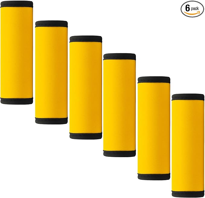 Luggage Handle Wrap 6 Pack-Neoprene Luggage Handle Wraps for Suitcase/Beach Bag/Backpacks Bright Suitcase Identifiers Travel Accessories for Airplane (Gold)