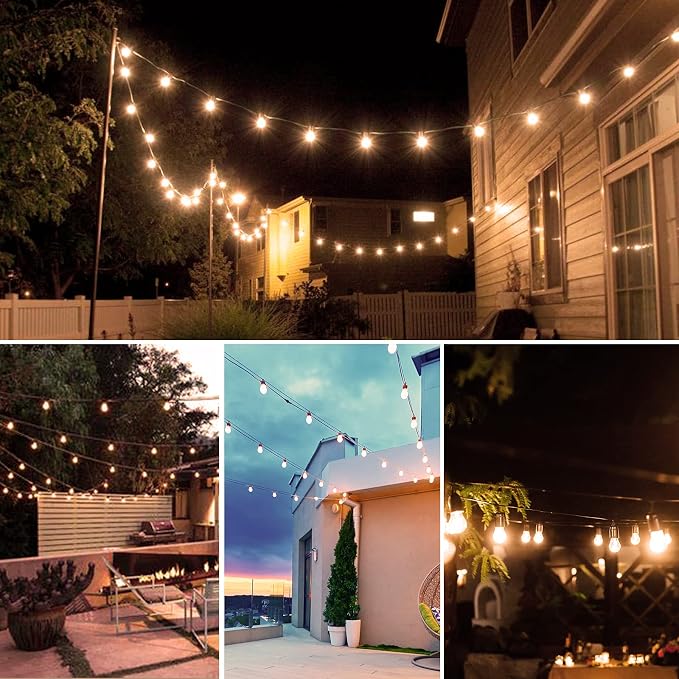 S14 LED Outdoor String Lights, Shatterproof IP65 27Ft (Maximum 918Ft) for Patio Lightings Outdoor Waterproof, Outside Lights for Outdoor Lighting (27FT - 10 Bulbs (1 String))