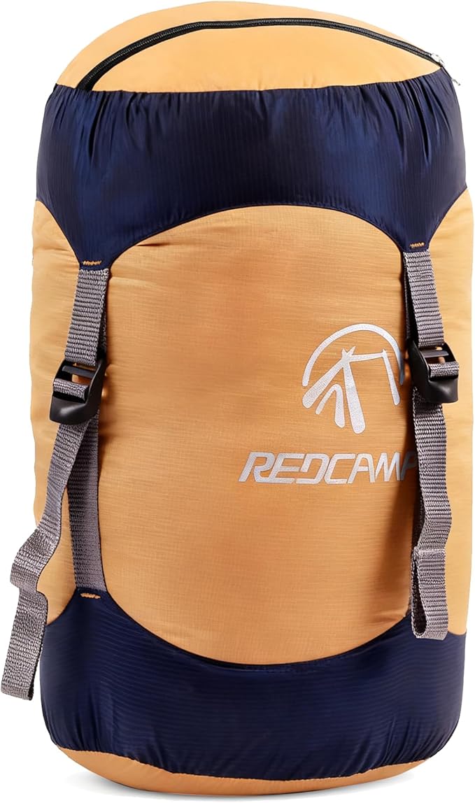 REDCAMP Nylon Compression Stuff Sack, 10L/17L/27L/40L Lightweight Sleeping Bag Compression Sack Great for Backpacking, Hiking and Camping,Blue/Yellow/Army Green/Black