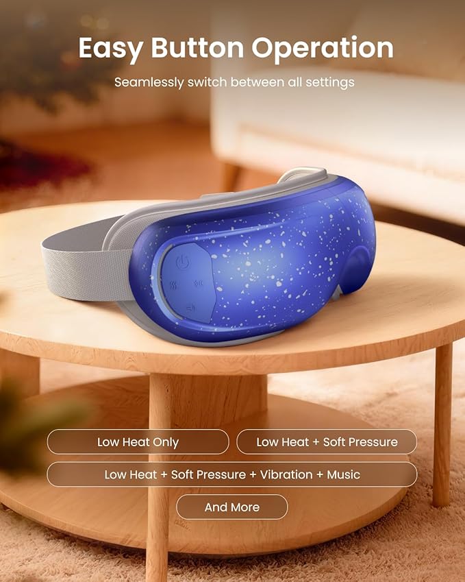 RENPHO Eye Massager with Heat and Cooling Voice Control, Mothers Day Gifts for Women Mom Her, FSA Eligible HSA, Massaging Eye Mask for Migraine Headache Dry Eyes and Stress Relief - Eyeris 3