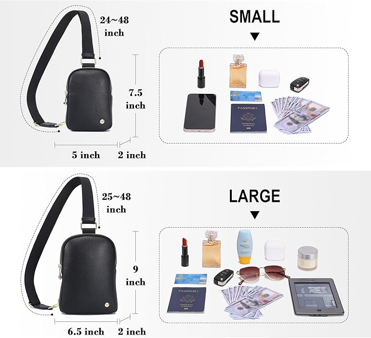 INICAT Anti Theft Crossbody Bag for Women, Small RFID Blocking Sling Purse with Zipper Lock for Travel, Vegan Leather