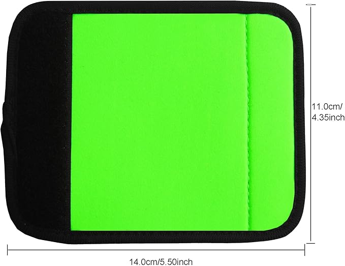 Neoprene Luggage Handle Wrap Fluorescent Colors Luggage Identifiers/Tags/Marker (Fluorescent Green(5 Pack))