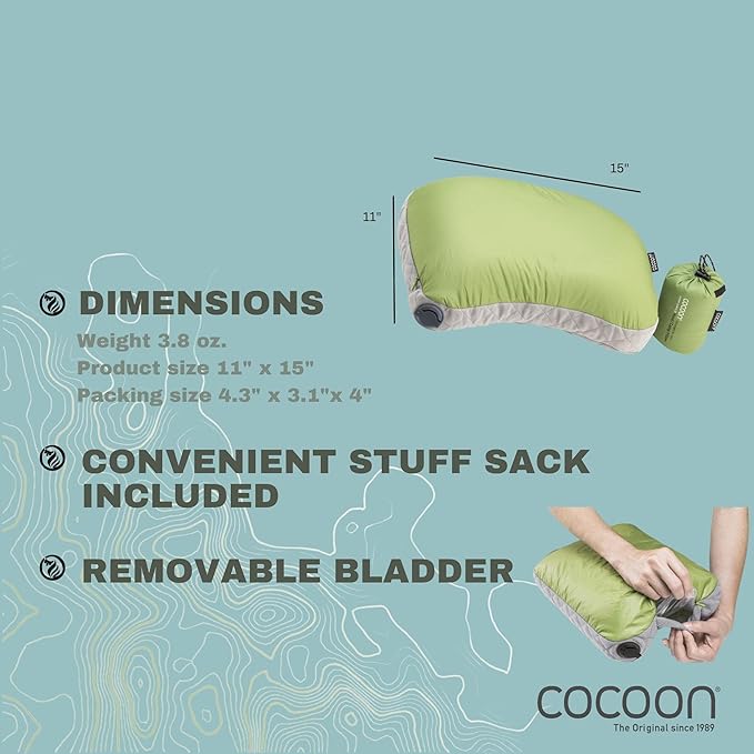 COCOON- Premium - Ultralight AirCore Hood Pillow - Wasabi Green