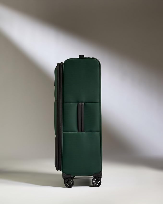 ANTLER - Soft Stripe Large Luggage - 31" Softside Suitcase, Durable, Lightweight & Expandable, 4 Spinner Wheels - Adjustable Handle, TSA Lock, Antler Green