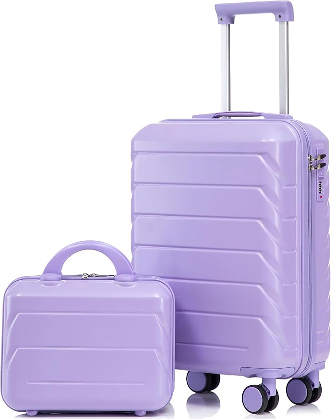 Hardshell Luggage, Lightweight Durable ABS Suitcase with Spinner Wheels, 14/20 Inch