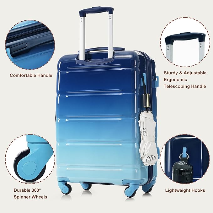 Luggage 3 Piece Hardside Luggage Sets Spinner Wheel Suitcases