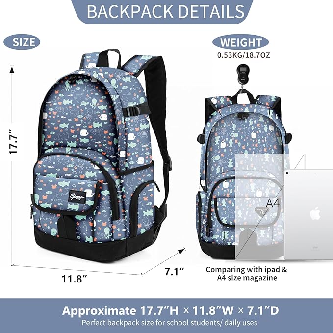 rickyh style School Backpack Travel Bag for Men & Women Lightweight College Back Pack with Laptop Compartmen