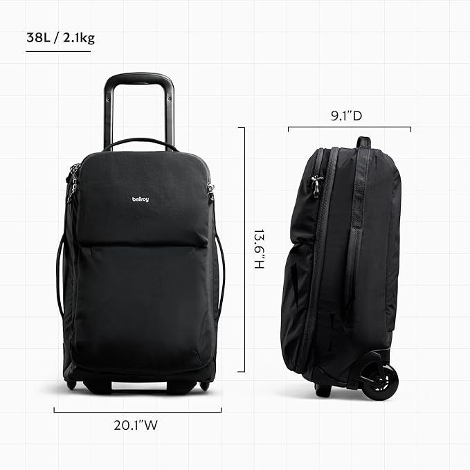Bellroy Lite Carry-On (38L lightweight luggage, with built-in packing cubes and a compressible shell) - Black