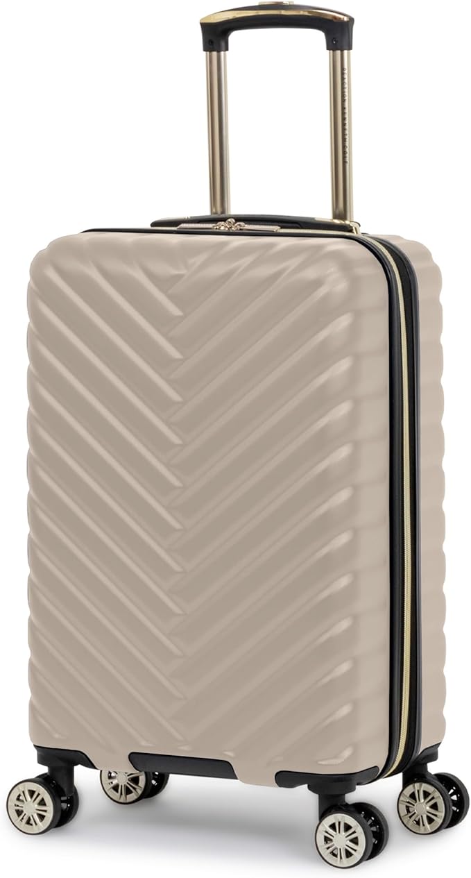 Kenneth Cole REACTION Madison Square Lightweight Hardside Chevron Expandable Spinner Luggage, Taupe, 2-Piece (20" Carry On + Sophie Backpack)