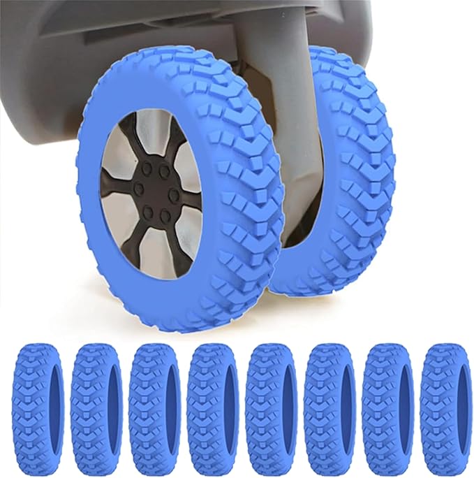 8 Pack Luggage Wheel Protector Covers for Travel Bags, Durable Silicone Suitcase Wheels Covers Fit for 5cm-7.5cm Wheels, Noise-Reducing, Anti-Slip Shock Proof Design