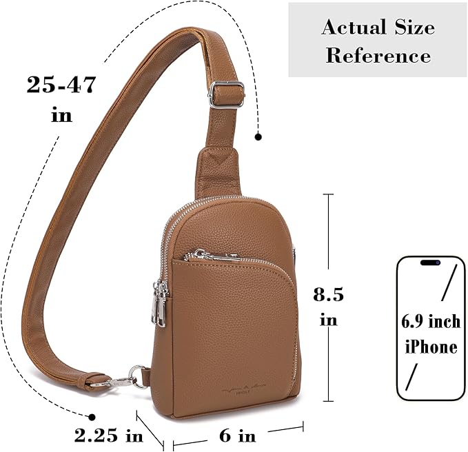 INICAT RFID Blocking Sling Bag, Anti Theft Crossbody Bag for Women, Travel Fanny Pack Style Purse, Vegan Leather