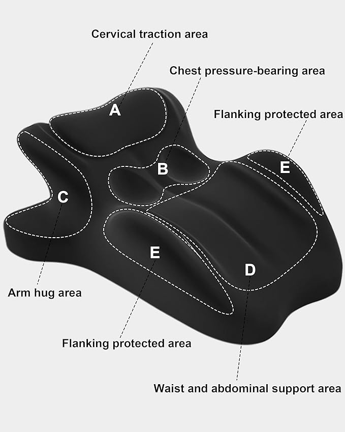 Ergonomic Memory Foam Wedge Pillow, 27° Angled Support for Neck and Waist, Multi-Position Support Pillow (Black)
