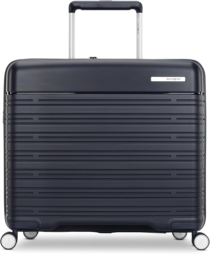Samsonite Elevation Plus - Medium Hardside Luggage - Scratch Resistant Polypropylene Shell, RightHeight™ Adjustable Handle, Integrated AirTag Holder, TSA Lock, WetPak™ Compartment - Midnight Blue