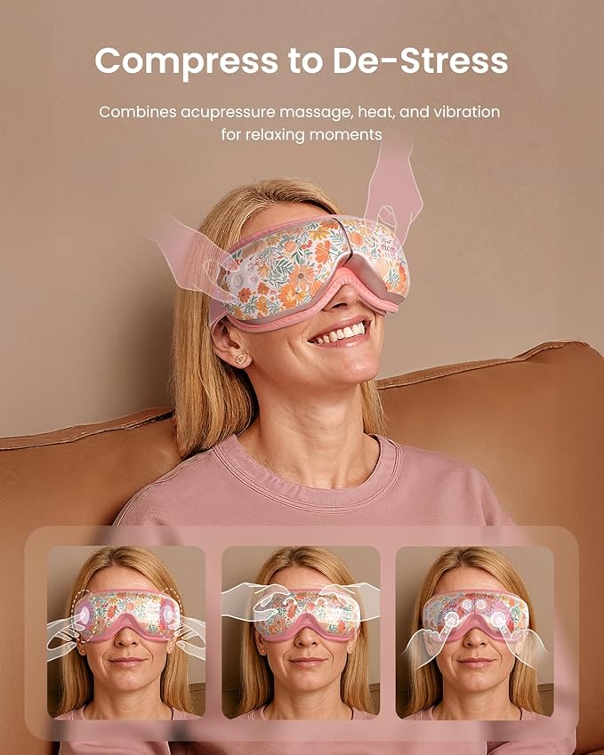 RENPHO Mothers Day Gifts for Mom, Eye Massager with Heat Birthday Gifts Women Men Her Him Eye Mask for Migraines, Eye Care, Migraine Relief Eyeris 1