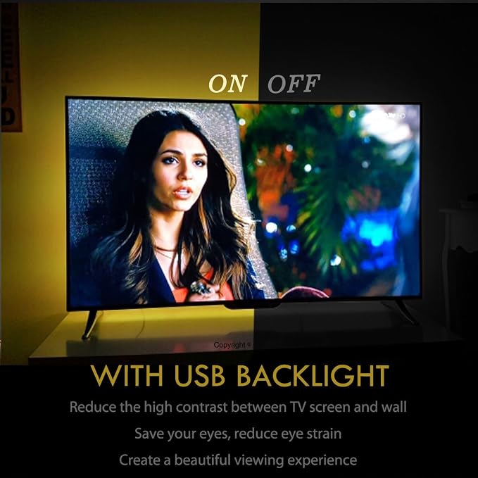 LED Strip Lights for 85 90 95 inches TV USB Powered TV Backlight Lights Kit | with RF Remote Cover All 4 Sides Behind TV Lights Movie Game Room Decor Mood Lighting for Monitor Smart TV Reduces Eye Strain