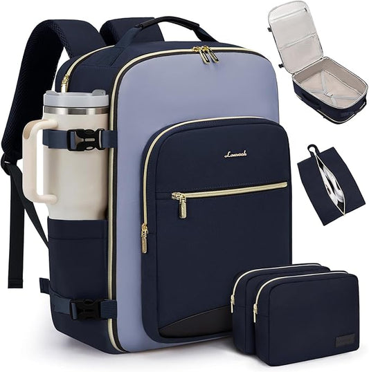 LOVEVOOK 40L Travel Backpack for Women & Men, Airline Approved Carry On Luggage with 3 Packing Cubes, TSA Overnight Bags, Waterproof Personal Item Bag, Weekender Essentials Backpacks fits 17" Laptop