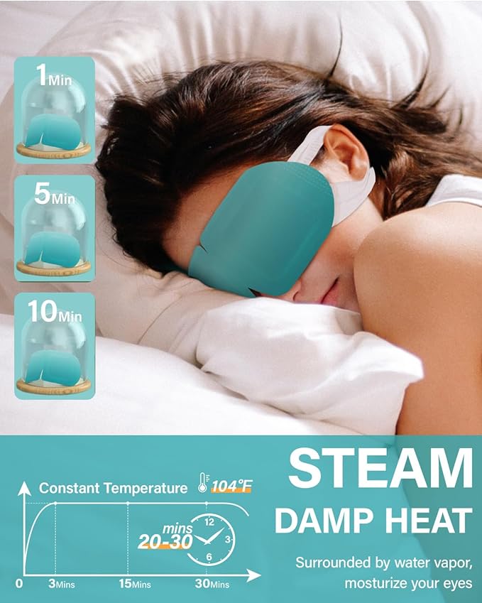 30 Packs Lutein Steam Eye Masks for Dry Eyes Self Heated Disposable Sleep Mask Soothing Headache Relief Dry Eye,Hot Warm Compress for Stress Relief Relief Eye Fatigue, Spa Items Travel Essentials