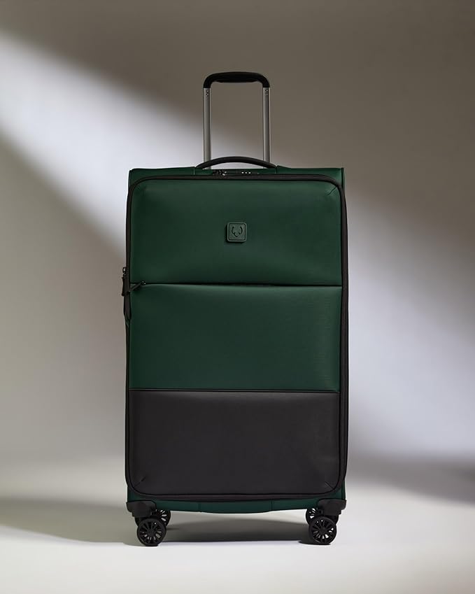 ANTLER - Soft Stripe Large Luggage - 31" Softside Suitcase, Durable, Lightweight & Expandable, 4 Spinner Wheels - Adjustable Handle, TSA Lock, Antler Green