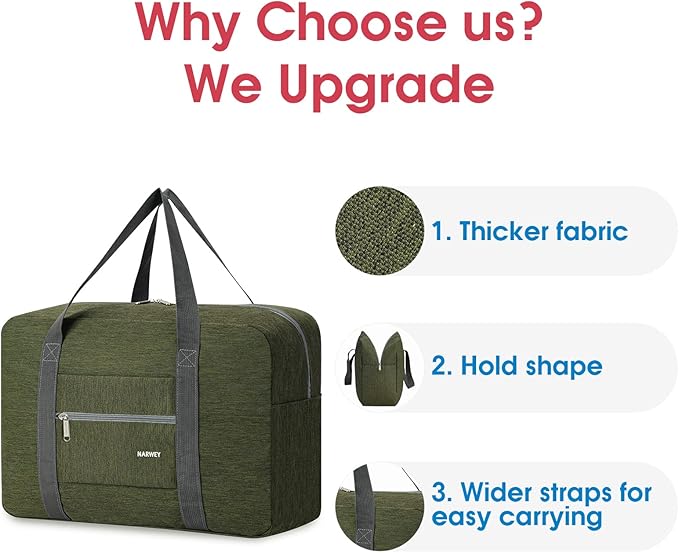 For Spirit Airlines Personal Item Bag 18x14x8 Foldable Travel Duffel Bag Tote Carry on Luggage Duffle Overnight for Women and Men