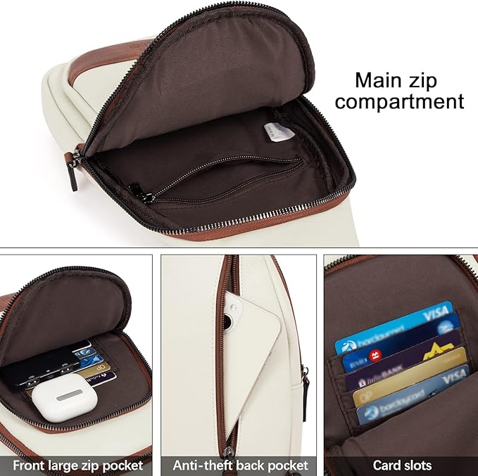 CLUCI Crossbody Bags for Women Men,Leather Sling Bag Cross Body Backpack for Woman Gifts for Women Birthday Unique