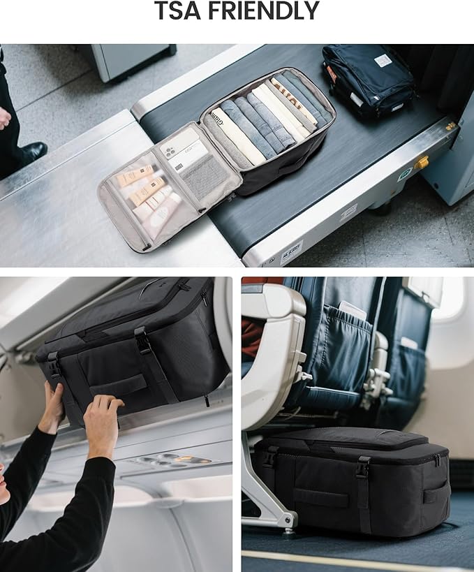 LOVEVOOK Travel Backpackfor Men, 40L Carry on Backpack Flight Approved with 3 Packing Cubes, Extra Large Personal Item Bag Fit 17.3 inch Laptop for Business Trip Weekender, Waterproof Daypack, Gray
