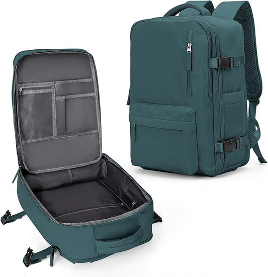 VECAVE Travel Backpack,Carry On Backpack for Women,Airline Flight Approved Waterproof 14 Inch Laptop Backpack with Shoe Compartment Casual Daypack Backpacks PeacockBlue