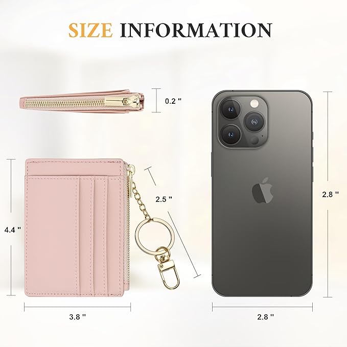 Sodsay Card Case Slim Front Pocket Wallet for Women Credit Card Holder with Keychain | Slim, Front Pocket, Credit Card Holder, with Keychain