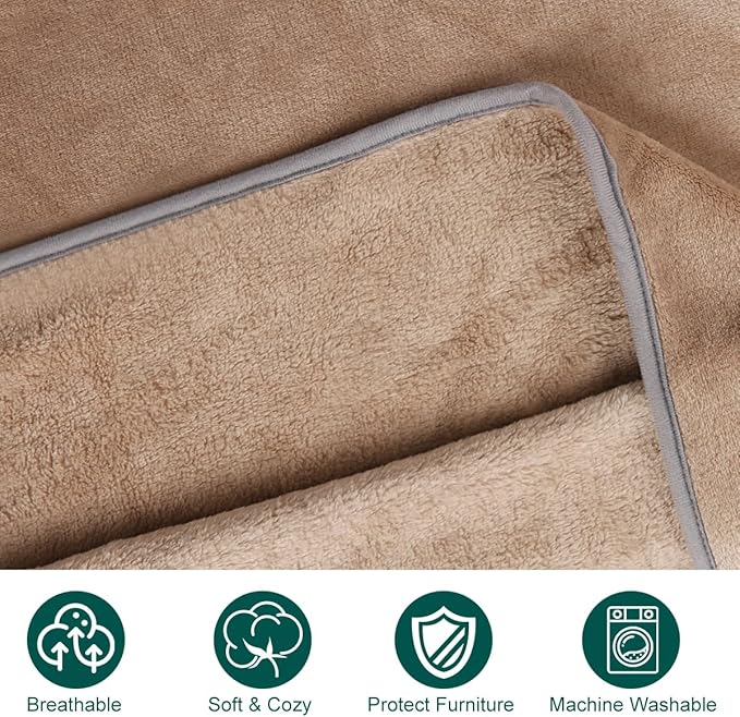 Onarway Dog Blanket Washable for Puppy: 4 Packs Dog Blankets 40”x28” - Fluffy Soft Small Throw for Cat Puppy Kitten Dogs - Fleece Pet Blankets for Bed Sofa Car and Indoor - Khaki