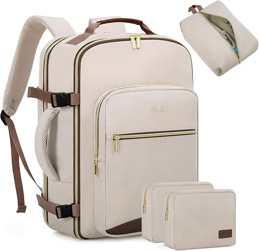 LOVEVOOK 50L Travel Backpack for Women Men,Waterproof Airline Approved Carry On Luggage Travel Essentials,TSA Carry On Backpack Personal Item Travel Bag Suitcase Weekender Traveling with Packing Cubes