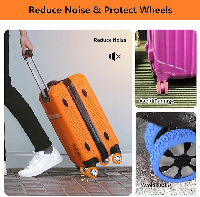 Luggage wheel covers suitcase wheels protectors for dual-wheeled luggage suitcase with a diameter of 2-2.4 inches /5-6cm (8, Red)