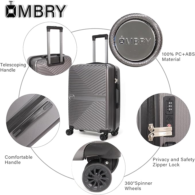 Luggage Set 3 Pieces -Suitcase Set - Luggage with Wheels - Check-in Luggage - PC + ABS Durable Suitcase Rotating Silent Wheels 3-Piece 20/24/28 Mint Green (grey)