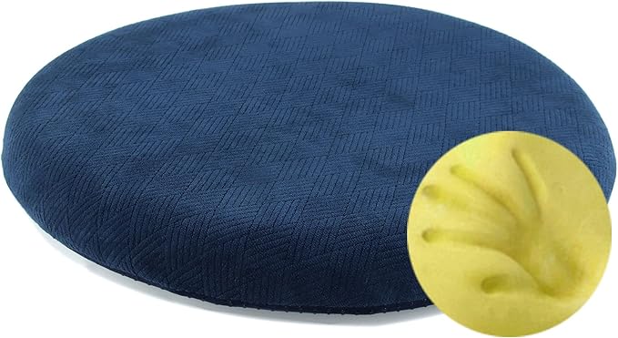 Sigmat Memory Foam Seat Cushion Anti-Slip Soft Round Stool Cushion Chair Pad 15 Inch Navy