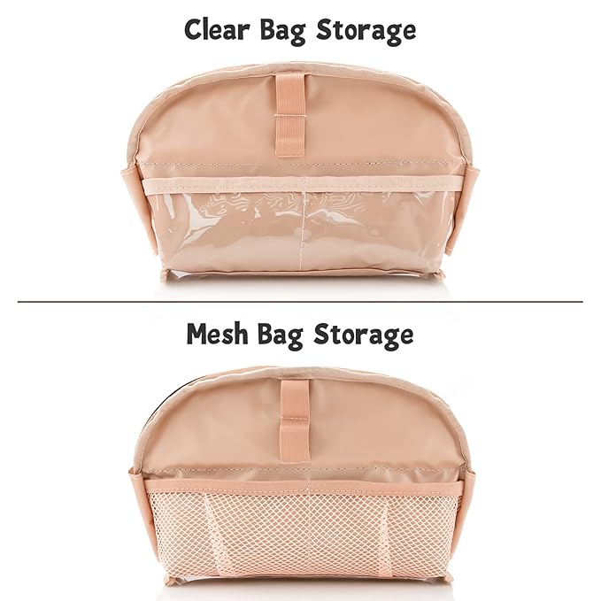 Ethereal Large Cosmetic Bag, Rose Gold Travel Makeup Bag Waterproof Makeup Organizer Bag Portable Makeup Bag Purse Small Toiletry Bag for Women