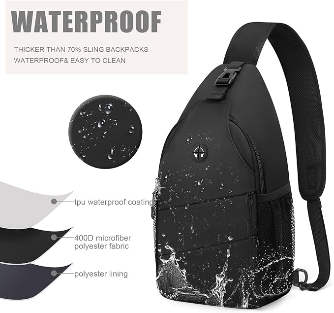 Crossbody Bags for Women Men Trendy Sling Bag Backpack Casual Chest Bag with Convertible Shoulder Strap