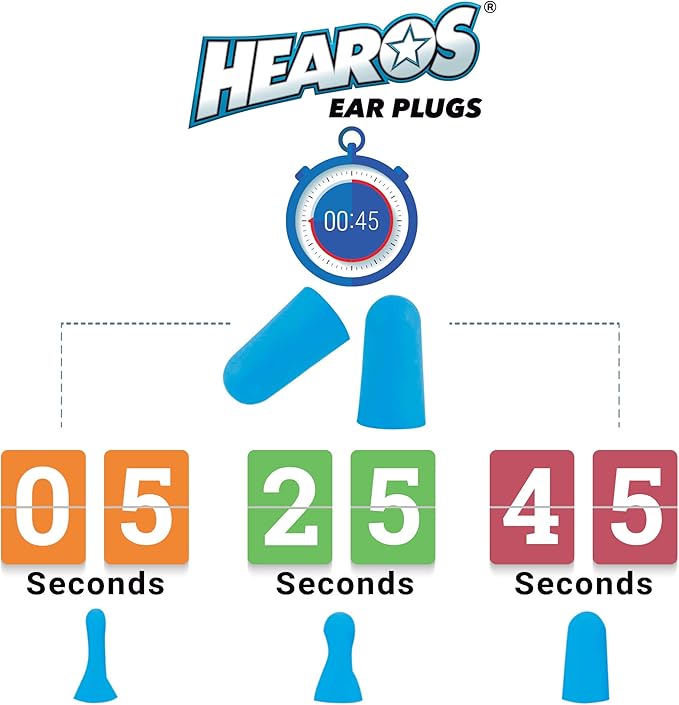 HEAROS Xtreme Ear plugs - Best In Class Noise Cancelling Disposable Foam Earplugs With NRR 33 Hearing Protection, 14 pairs