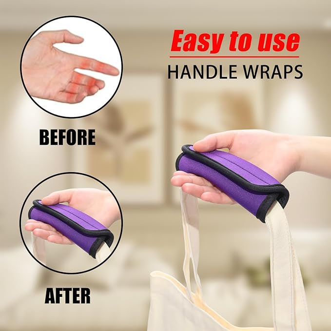2pcs Purple Luggage Handle Wraps for Suitcase- Soft Suitcase Handle Covers for Travel Accessories（ Bright Color for Suitcase Tags Identifiers ）