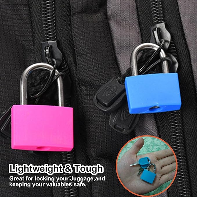 smilixin 16 PCS Suitcase Locks with Keys,Small Luggage Padlocks Metal Padlock with Key,Multicolor Lock Luggage Locks Mini Keyed Padlock for Backpack Boxes Laptop Bag School Gym Locker,23 mm,8 Colors