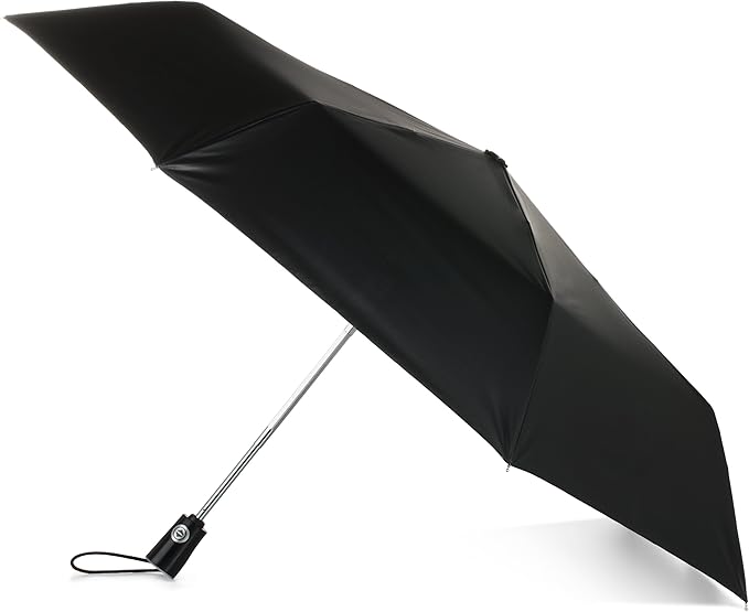 Totes Auto Open/Close Compact Umbrella with Printed Under Canopy